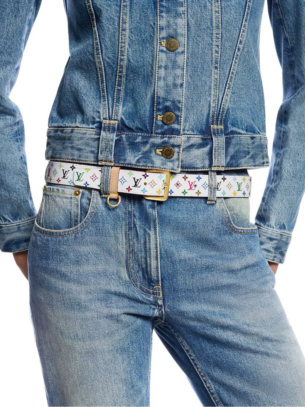 NWT Louis Vuitton x Takashi Murakami - LV D-Ring 30mm belt, size 80cm (32 in)